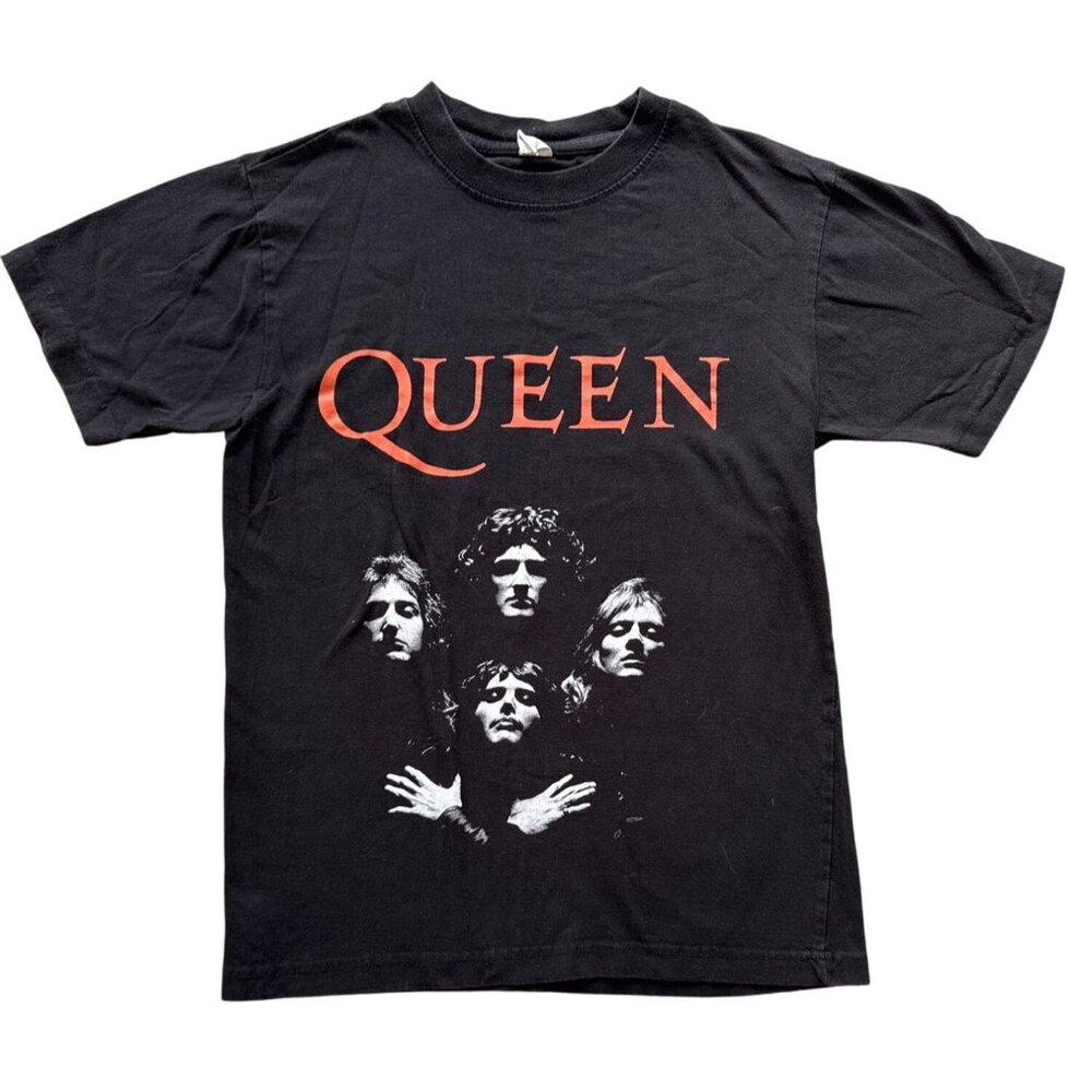 Queen Band Graphic T-Shirt Black Classic Rock Design 100% Cotton Pre-Shrunk Size